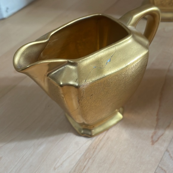 PICARD OREMONT BAVARIA GILT PORCELAIN TEA POT-CREAMER-SUGAR BOWL - Picture 3 of 7